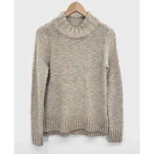 Hollister Womens Medium Sweater Mock Neck Wool Pullover Fisherman Retro Preppy